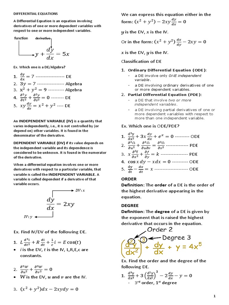 Differential Equations Pdf Pdf Ordinary Differential Equation Nonlinear System