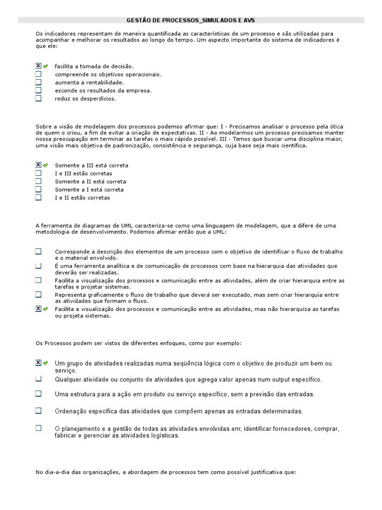 Indicadores e Modelagem de Processos | PDF | Qualidade (negócios ...