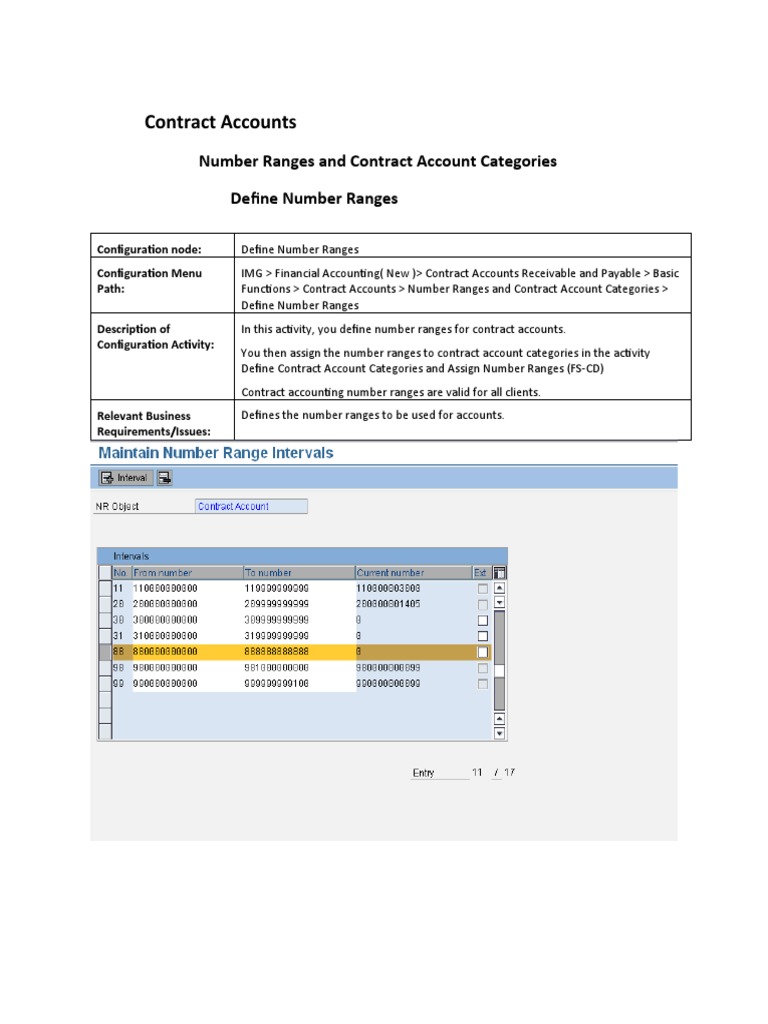 Contract Account Number Ranges Setup | PDF | Computer Standards ...
