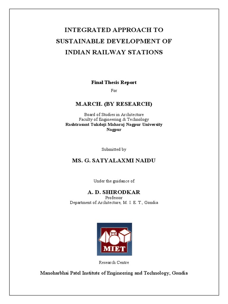 Sustainable Development of Railway Stations | PDF | Efficient Energy ...