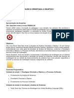 Análise Orientada a Objetos e Processo Unificado