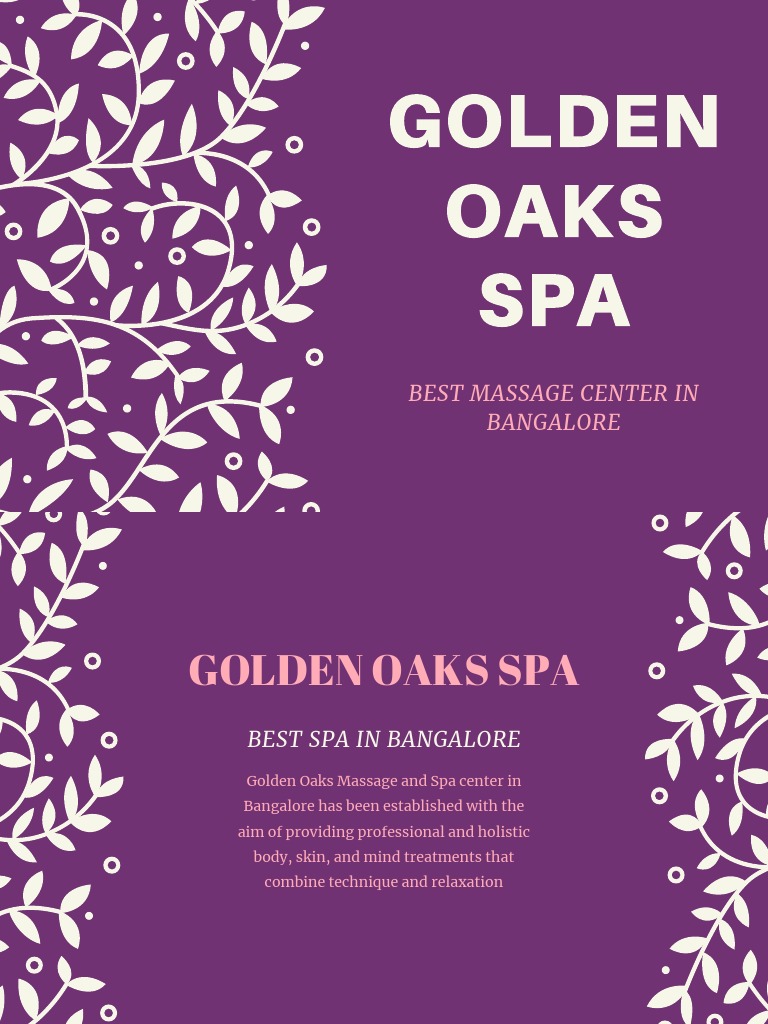 Golden Oaks The Best Massage Spa in Bangalore PDF Massage