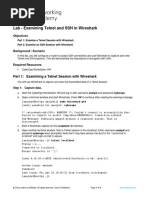 9.1.1.8 Lab - Examining Telnet and SSH in Wireshark - XXXXX PDF