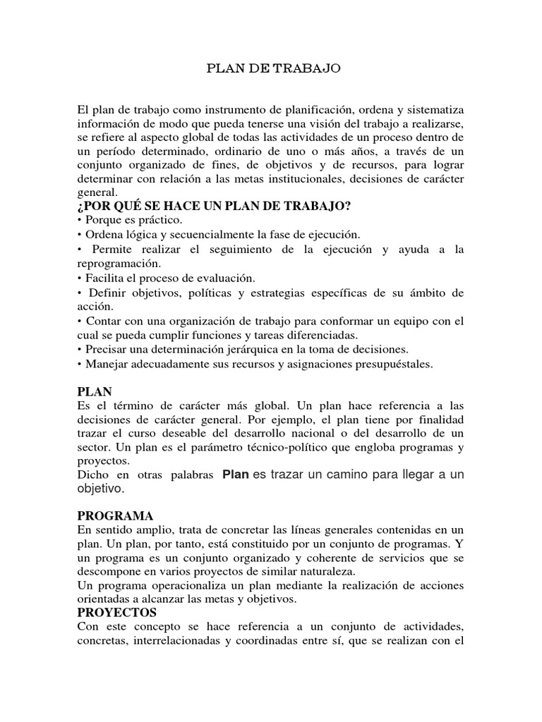 Esquema de Plan, Programa y Proyescto | PDF | Planificación | Evaluación