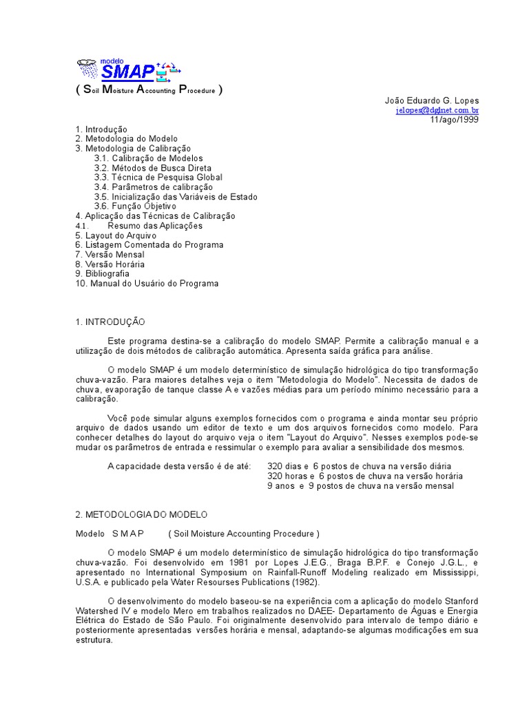 Calibração do Modelo SMAP v6 | PDF | Água | Ensino de Matemática