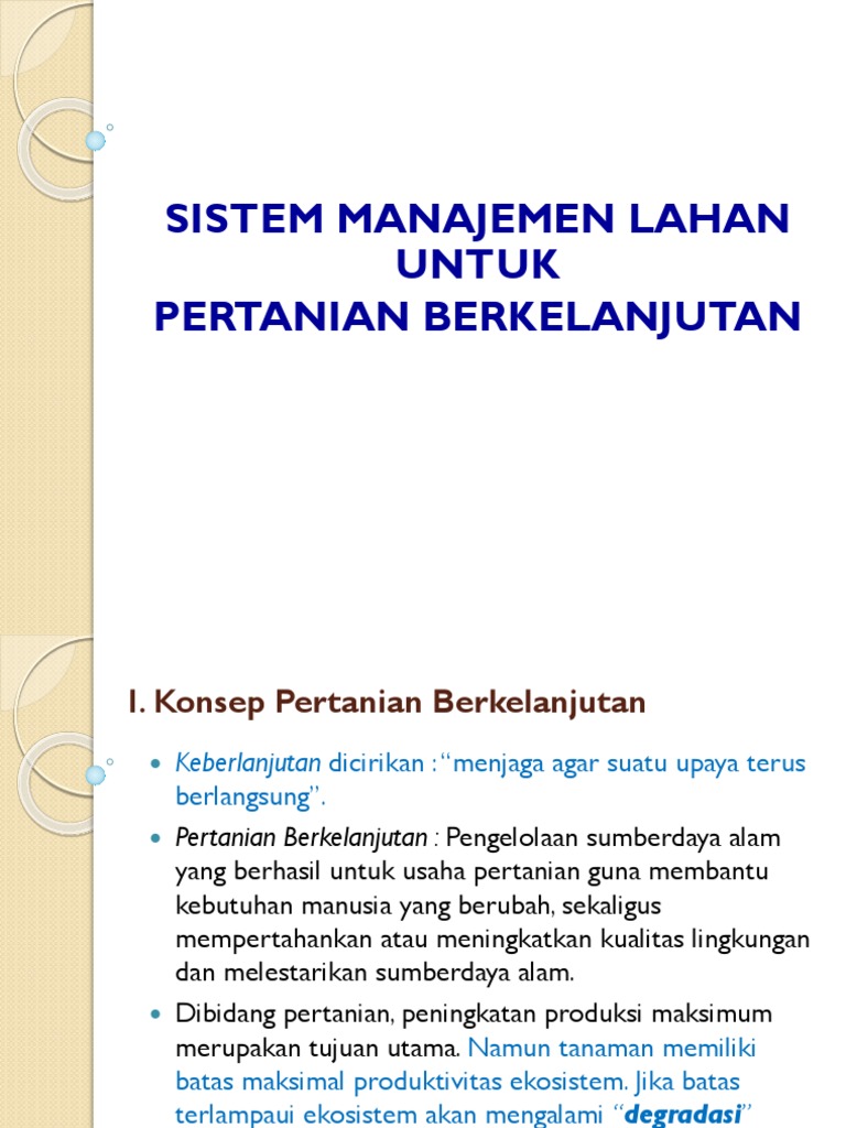 Manajemen Sumber Daya Alam untuk Pertanian yang Berkelanjutan