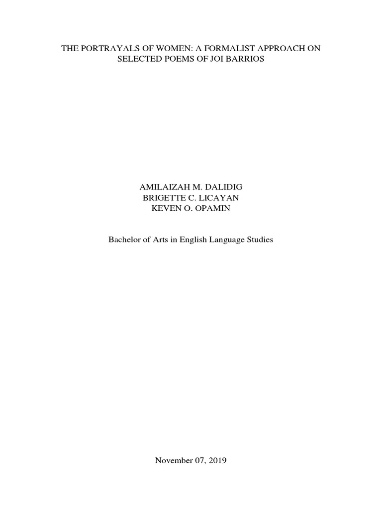 Language of Literary Paper | PDF | Woman