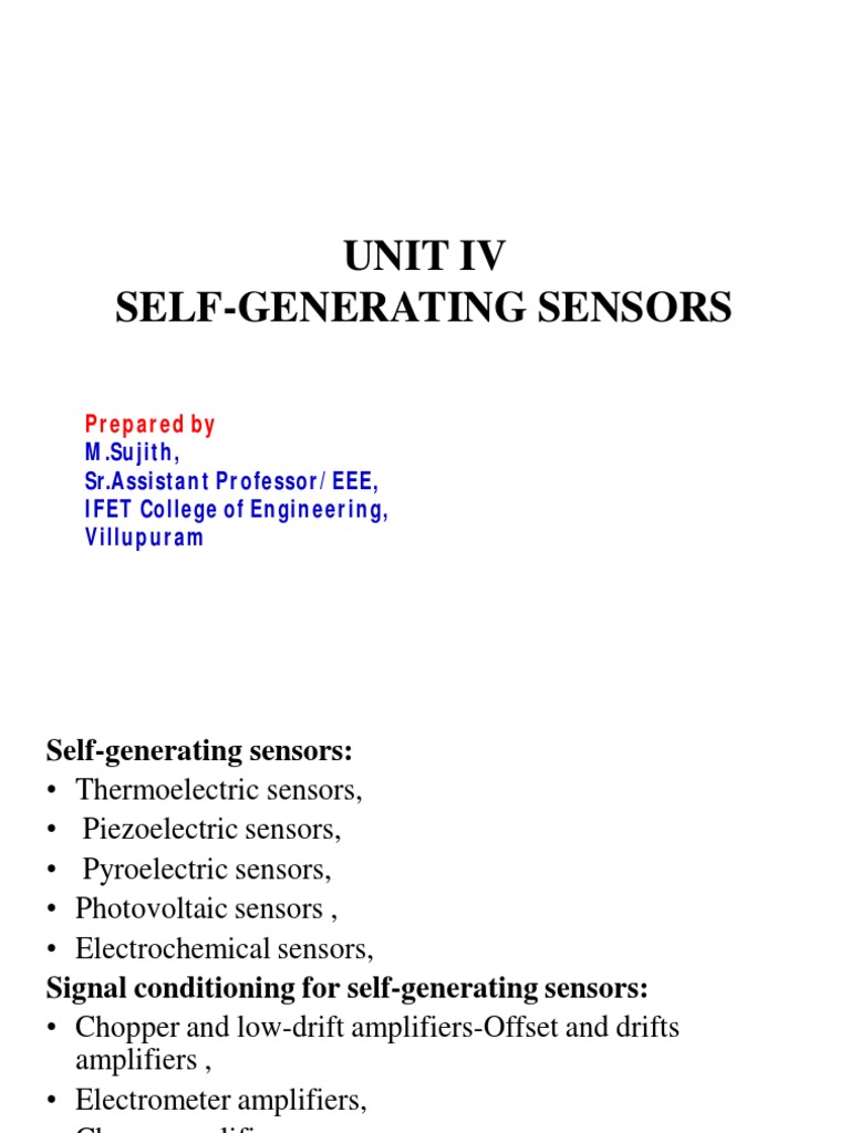 Unit 4 Self Generating Sensors PDF | PDF | Amplifier | Operational ...
