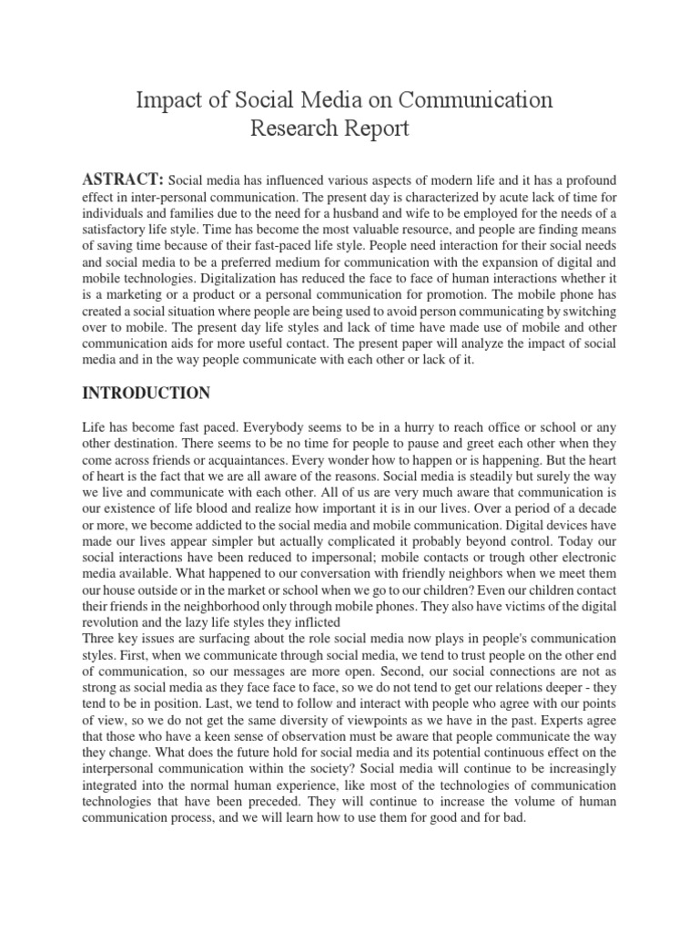 Social Media's Impact on Communication | PDF | Social Media | Popular ...