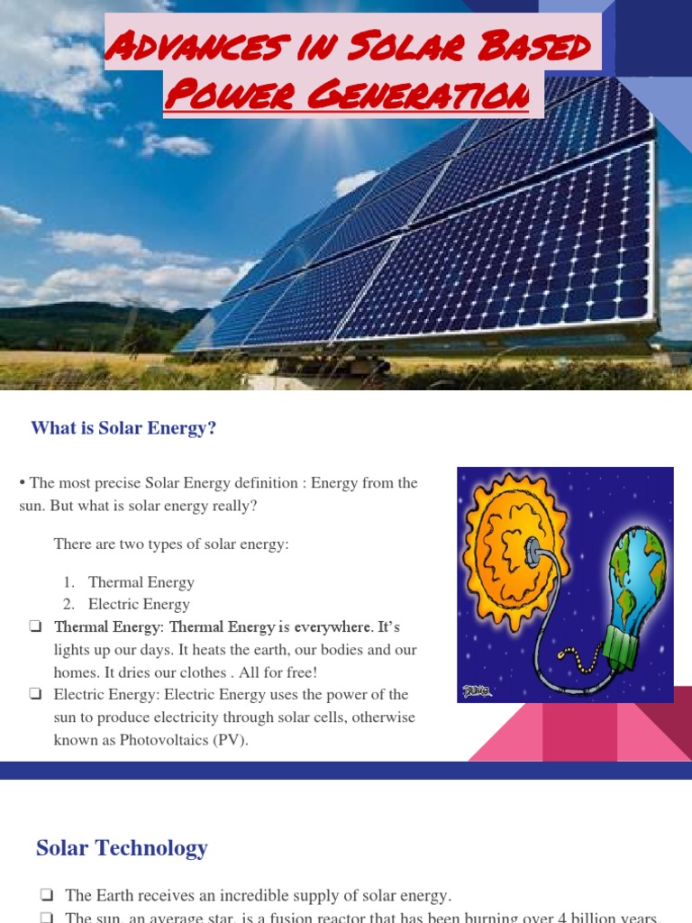 Advances in Solar Based Power Generation | PDF | Solar Energy ...
