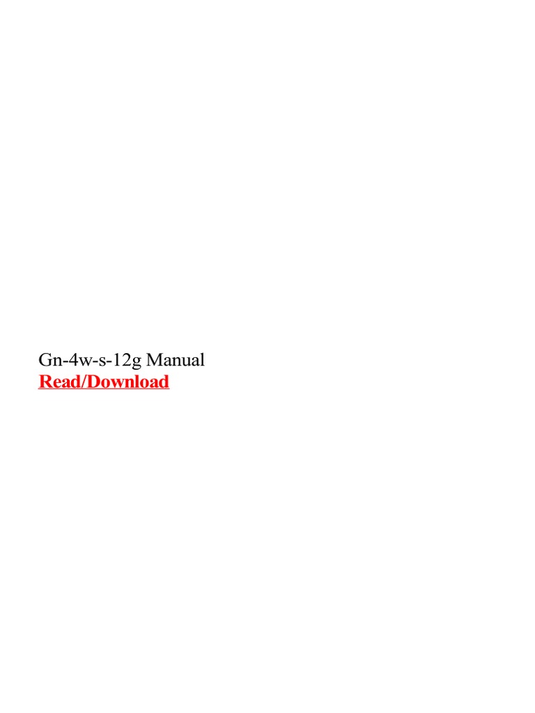Gn 4w S 12g Manual Pdf Watch Horology