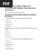 100 Top Data Structures and Algorithms Multiple Choice Questions and Answers