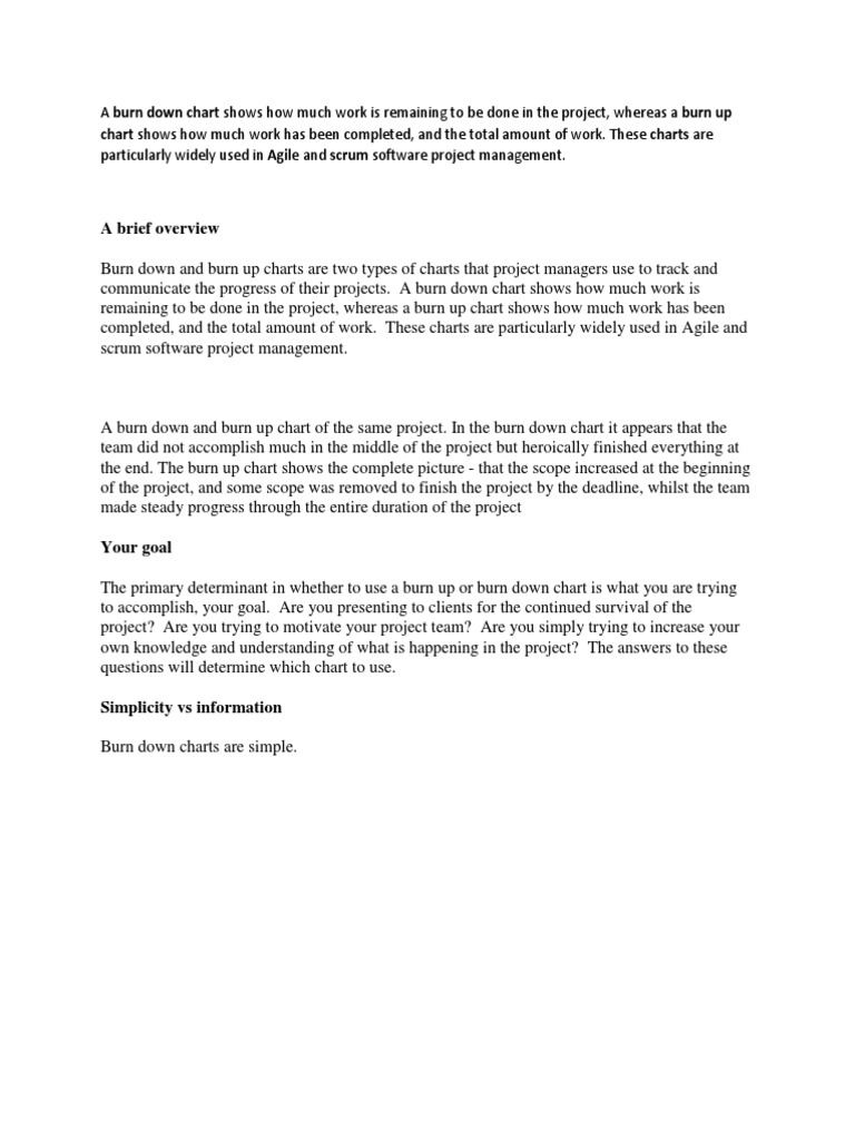 A Burn Down Chart Shows How Much Work Is Remaining To Be Done in The