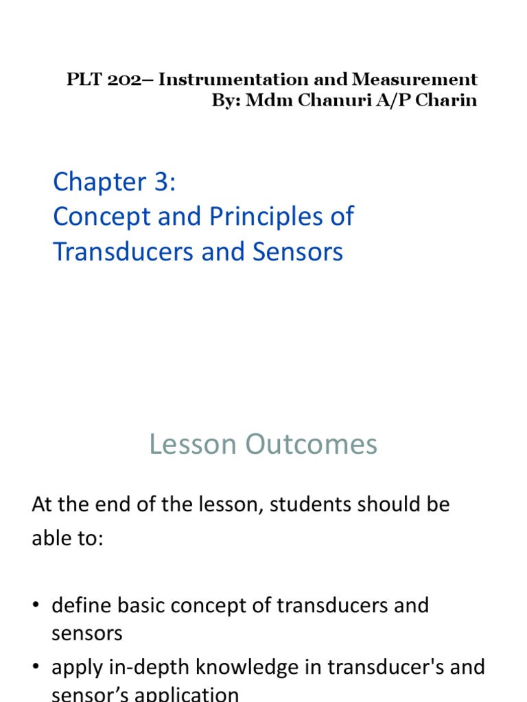 Transducers and Sensors Overview | PDF | Capacitor | Electrical ...