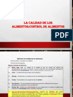 Calidad de los Alimentos; Control de Calidad