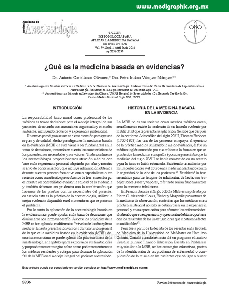 Qué Es La Medicina Basada en Evidencias PDF | PDF | Evidencia basada en ...