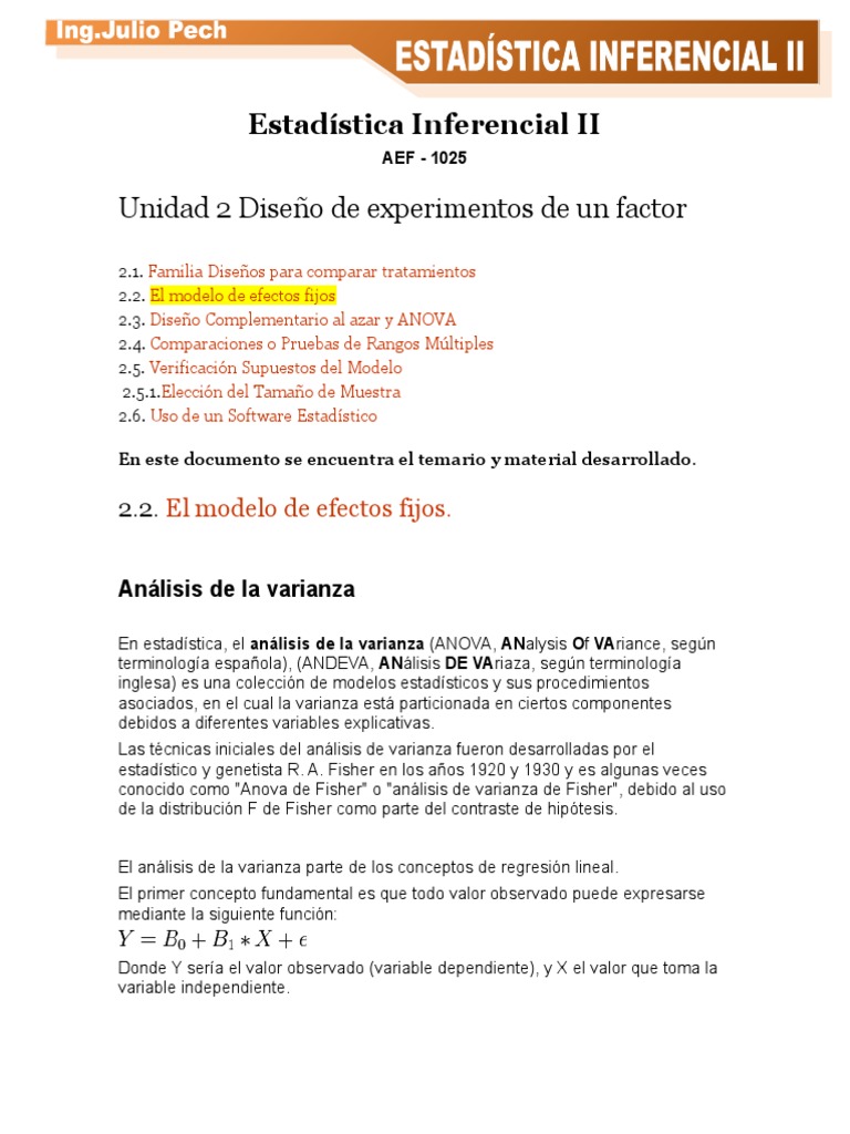 3.1.1.b El Modelo de Efectos Fijos PDF Análisis de variación