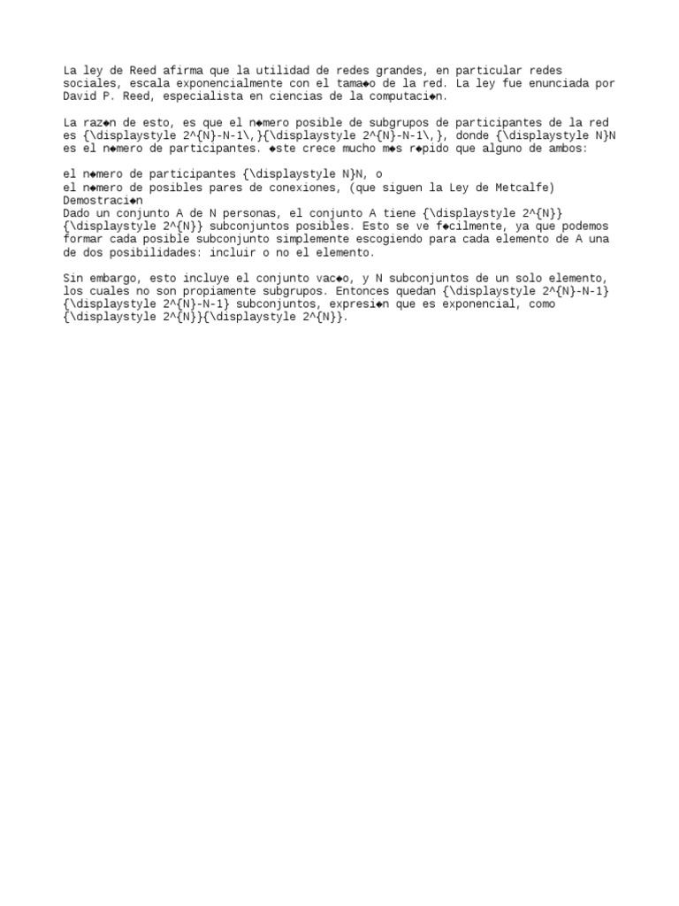 Ley de Reed: Utilidad de Redes Exponencial | PDF