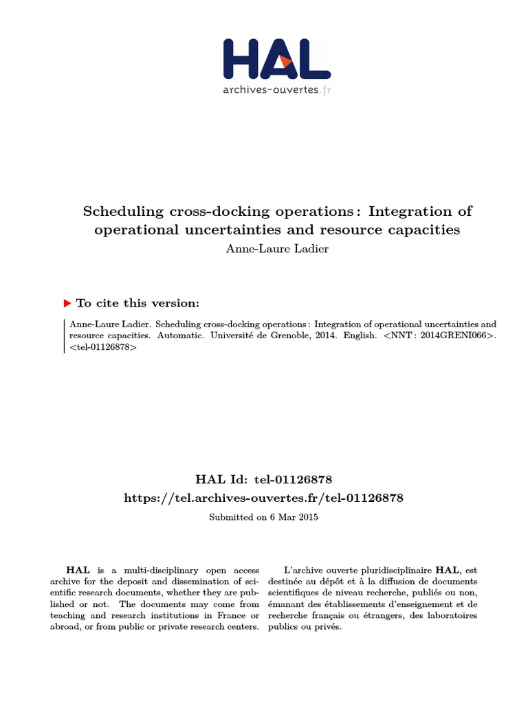 Cross Docking Pdf De Stockage De L Energie