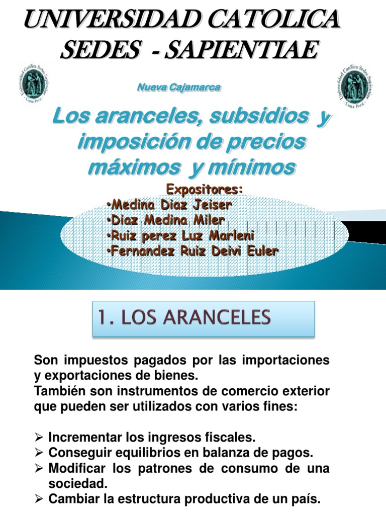 Aranceles y Subsidios en Comercio Exterior | PDF | Arancel | El ...