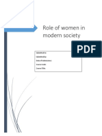 Role of Women in Modern Scoeity Outline