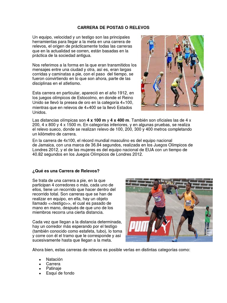 Carrera de Postas o Relevos | PDF | Carreras | Deportes