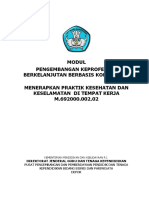 Buku Modul Menerapkan Praktik Kesehatan Dan Keselamatan Di Tempat Kerja