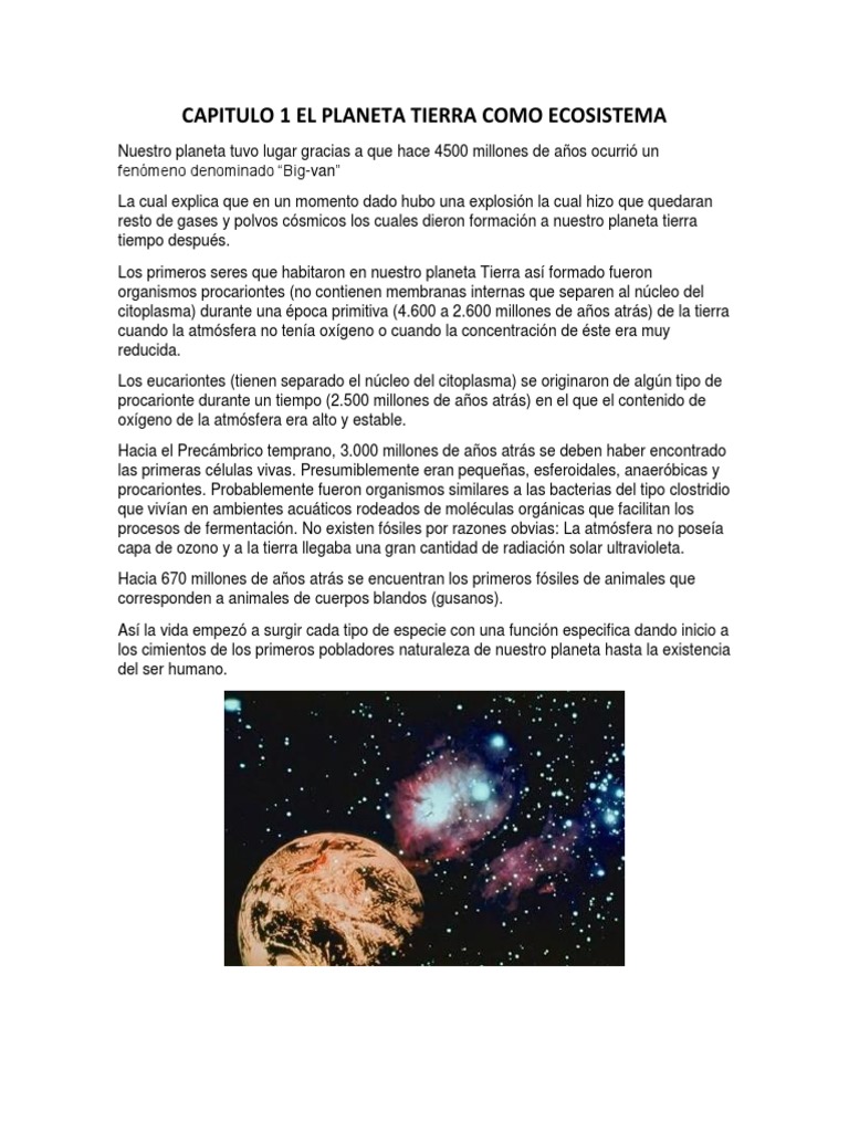 Capitulo 1 El Planeta Tierra Como Ecosistema | PDF | Tierra | Atmósfera ...