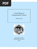 Course Notes On Computational Finance