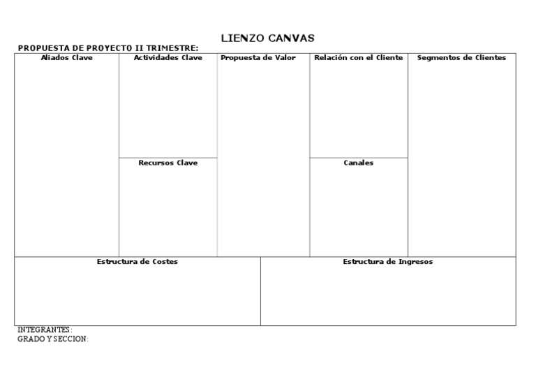 Plantilla Lienzo Canvas PDF