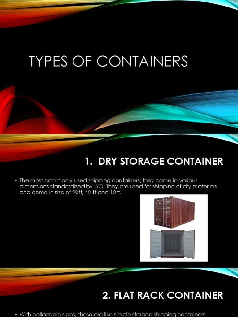Types of Containers PDF | PDF | Cargo | Freight Transport