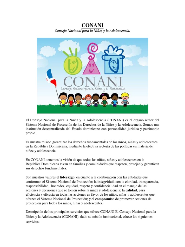 CONANI: Protección de Niñez en RD | PDF | Organización no gubernamental ...