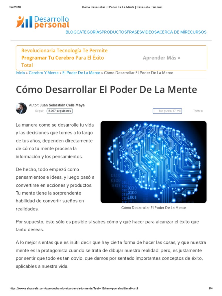 Cómo Desarrollar El Poder de La Mente - Desarrollo Personal PDF | PDF ...