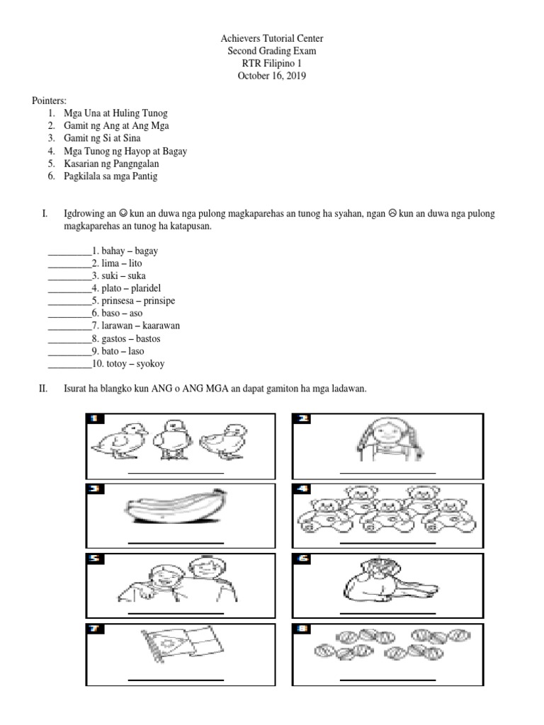 RTR Grade 1 Filipino | PDF