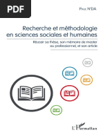 Recherche Et Méthodologie en Sciences Sociales Et Humaines PDF