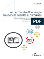 Recherche Et Méthodologie en Sciences Sociales Et Humaines PDF