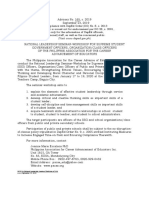 DepEd Advisory No. 165 S. 2019 National Leadership Seminar For SSG 2020