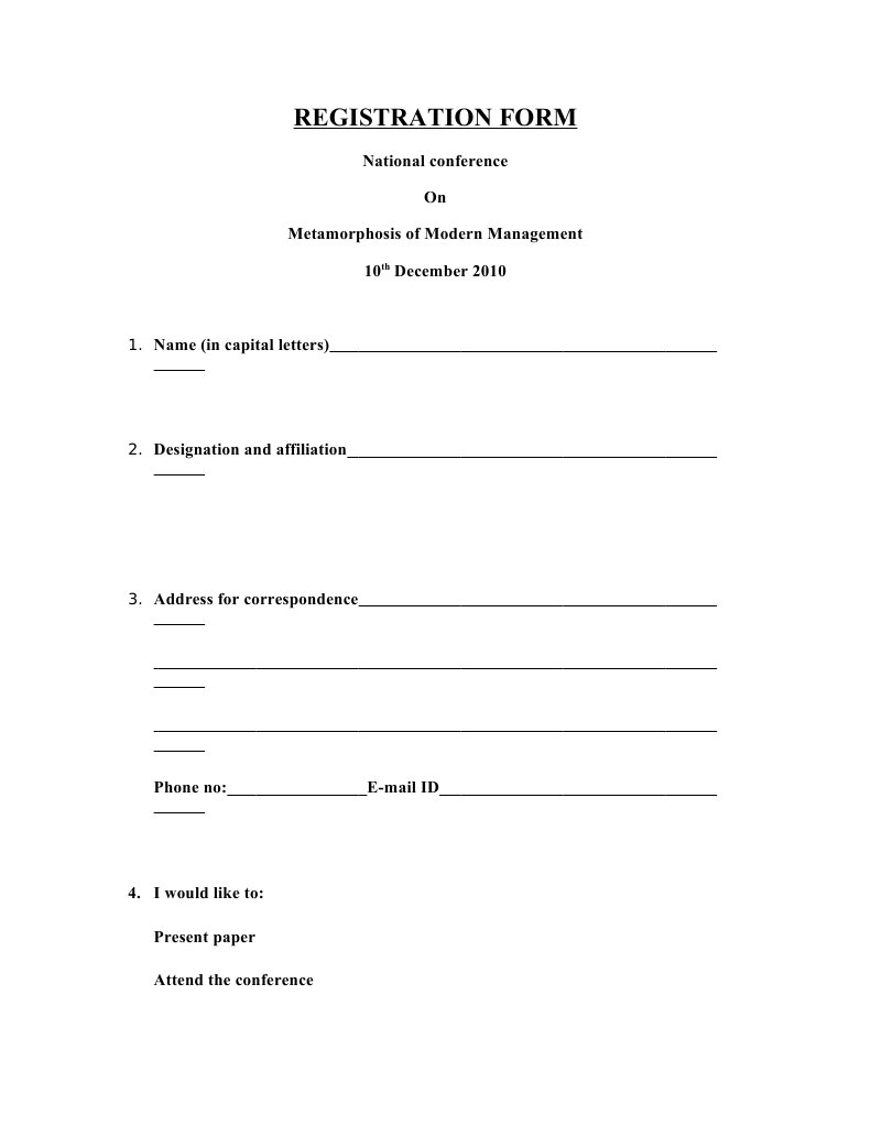 National Conference Registration Form | PDF | Law