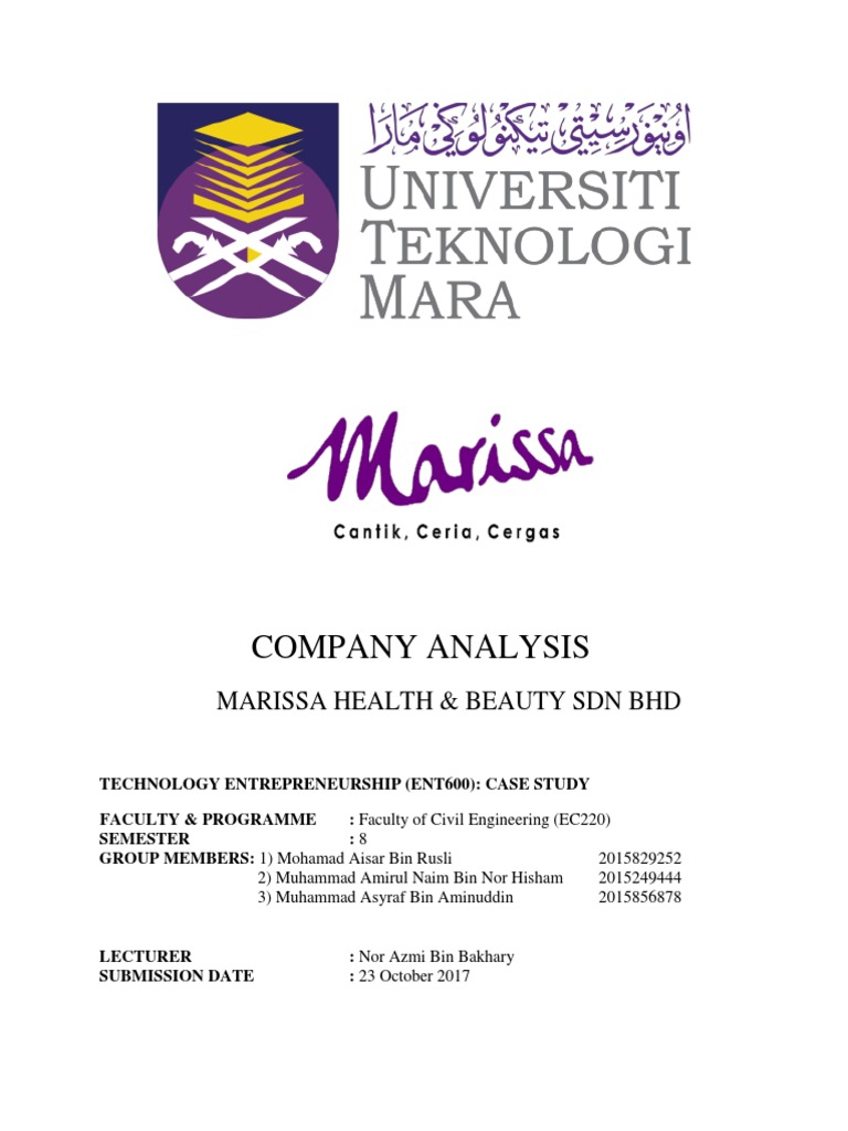 Marissa Health & Beauty Case Study | PDF | Employment | Social Media