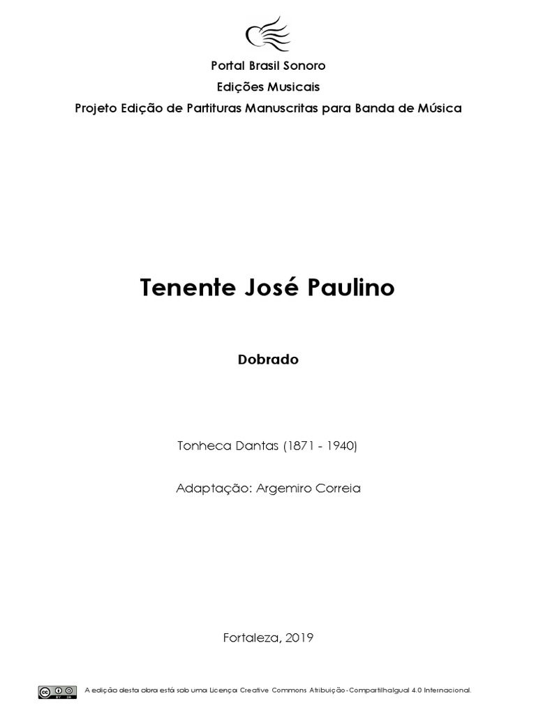 Dobrado Tenente José Paulino PDF, PDF, Instrumentos musicais