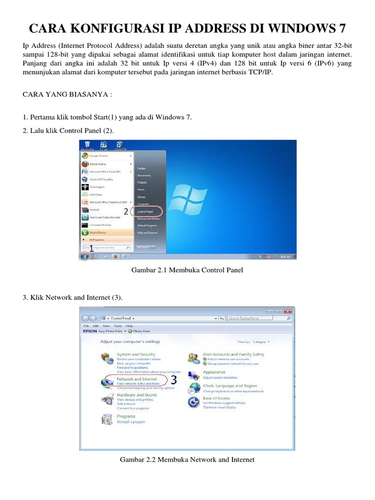 set manual ip address windows 7