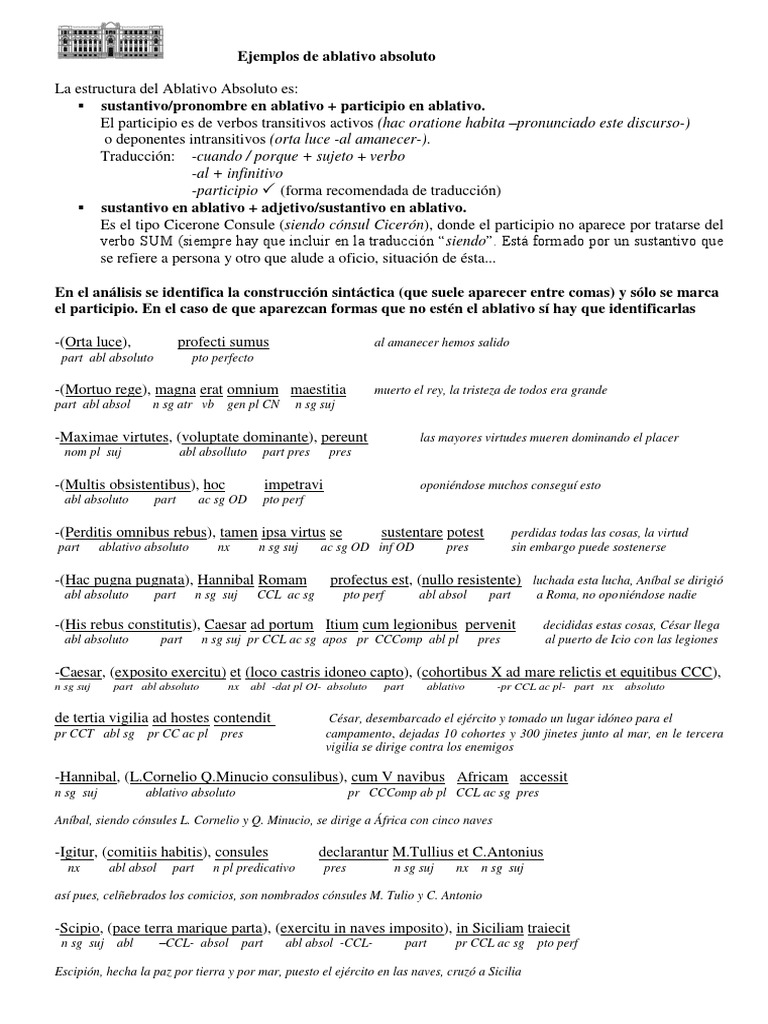Abl Abs Corregido PDF | PDF | Verbo | Tipología Lingüística