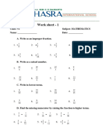 Work sheet - 1: Math practice with fractions, ratios, angles