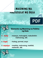 Masining Na Pagsusulat NG Dula