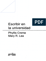 CREME Phyllis Y LEA Mary R - Escribir en La Universidad PDF