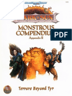 AD&D 2nd Edition - Dark Sun - Monstrous Compendium - Appendix II - Terrors Beyond Tyr PDF