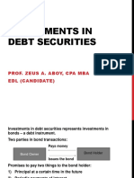 INVESTMENTS IN DEBT SECURITIES