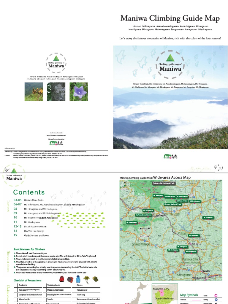 Maniwa Climbing Guide and Map | PDF | Trail | Nature