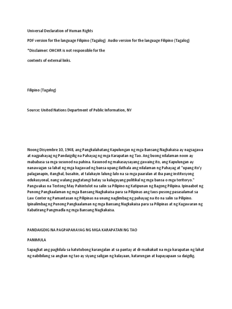 Universal Declaration of Human Rights | PDF