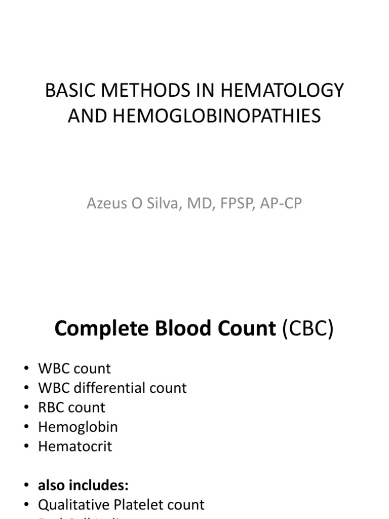 Clin Path RED AND WHITE BLOOD CELL EXAMINATIONS AND HEMOGLOBINOPATHIES ...